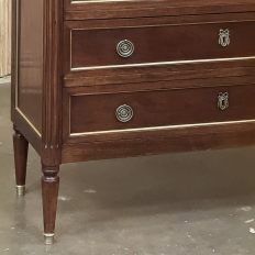 Antique French Louis XVI Mahogany Commode with Carrara Marble