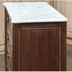 Antique French Louis XVI Mahogany Commode with Carrara Marble