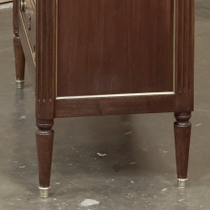Antique French Louis XVI Mahogany Commode with Carrara Marble