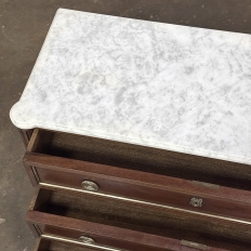 Antique French Louis XVI Mahogany Commode with Carrara Marble