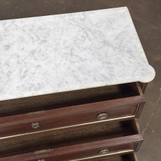 Antique French Louis XVI Mahogany Commode with Carrara Marble