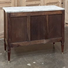 Antique French Louis XVI Mahogany Commode with Carrara Marble