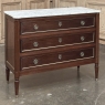 Antique French Louis XVI Mahogany Commode with Carrara Marble