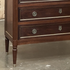 Antique French Louis XVI Mahogany Commode with Carrara Marble