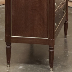 Antique French Louis XVI Mahogany Commode with Carrara Marble