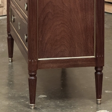 Antique French Louis XVI Mahogany Commode with Carrara Marble