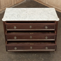 Antique French Louis XVI Mahogany Commode with Carrara Marble