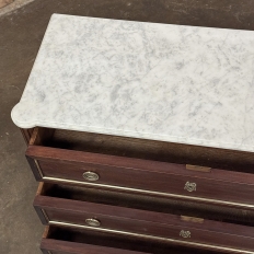 Antique French Louis XVI Mahogany Commode with Carrara Marble