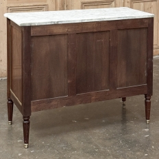 Antique French Louis XVI Mahogany Commode with Carrara Marble
