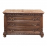 19th Century French Henri II Marble Top Walnut Commode