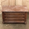 19th Century French Henri II Marble Top Walnut Commode