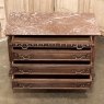 19th Century French Henri II Marble Top Walnut Commode