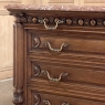 19th Century French Henri II Marble Top Walnut Commode