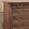 19th Century French Henri II Marble Top Walnut Commode