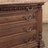 19th Century French Henri II Marble Top Walnut Commode