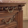 19th Century French Henri II Marble Top Walnut Commode