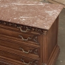 19th Century French Henri II Marble Top Walnut Commode