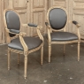 Pair Antique French Louis XVI Medallion Armchairs ~ Fauteuils