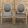Pair Antique French Louis XVI Armchairs ~ Fauteuils