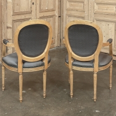 Pair Antique French Louis XVI Medallion Armchairs ~ Fauteuils