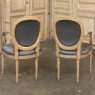 Pair Antique French Louis XVI Medallion Armchairs ~ Fauteuils