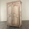 19th Century Country French Armoire in Stripped Oak