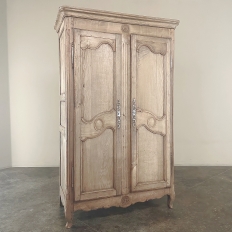 19th Century Country French Armoire in Stripped Oak