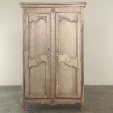 19th Century Country French Armoire in Stripped Oak