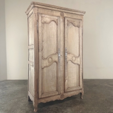 19th Century Country French Armoire in Stripped Oak