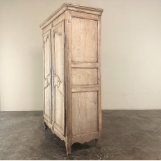 19th Century Country French Armoire in Stripped Oak