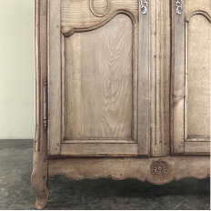 19th Century Country French Armoire in Stripped Oak