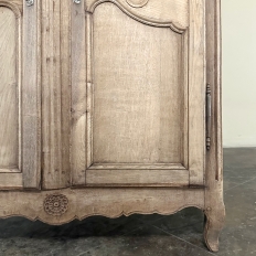 19th Century Country French Armoire in Stripped Oak