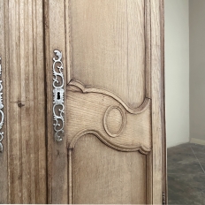 19th Century Country French Armoire in Stripped Oak