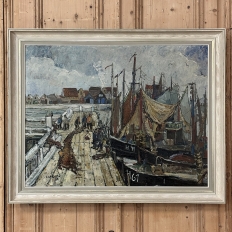 Antique Framed Oil Painting on Canvas by Rene Clarot (1882-1972)
