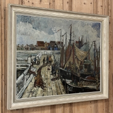 Antique Framed Oil Painting on Canvas by Rene Clarot (1882-1972)