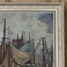 Antique Framed Oil Painting on Canvas by Rene Clarot (1882-1972)