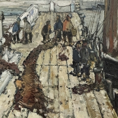 Antique Framed Oil Painting on Canvas by Rene Clarot (1882-1972)