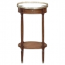 Antique Louis XVI Oval End Table ~ Lamp Table with Carrara Marble