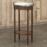 Antique Louis XVI Oval End Table ~ Lamp Table with Carrara Marble