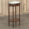 Antique Louis XVI Oval End Table ~ Lamp Table with Carrara Marble