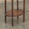 Antique Louis XVI Oval End Table ~ Lamp Table with Carrara Marble