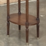 Antique Louis XVI Oval End Table ~ Lamp Table with Carrara Marble