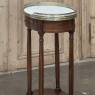 Antique Louis XVI Oval End Table ~ Lamp Table with Carrara Marble