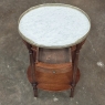 Antique Louis XVI Oval End Table ~ Lamp Table with Carrara Marble