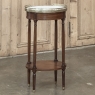 Antique Louis XVI Oval End Table ~ Lamp Table with Carrara Marble