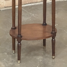 Antique Louis XVI Oval End Table ~ Lamp Table with Carrara Marble