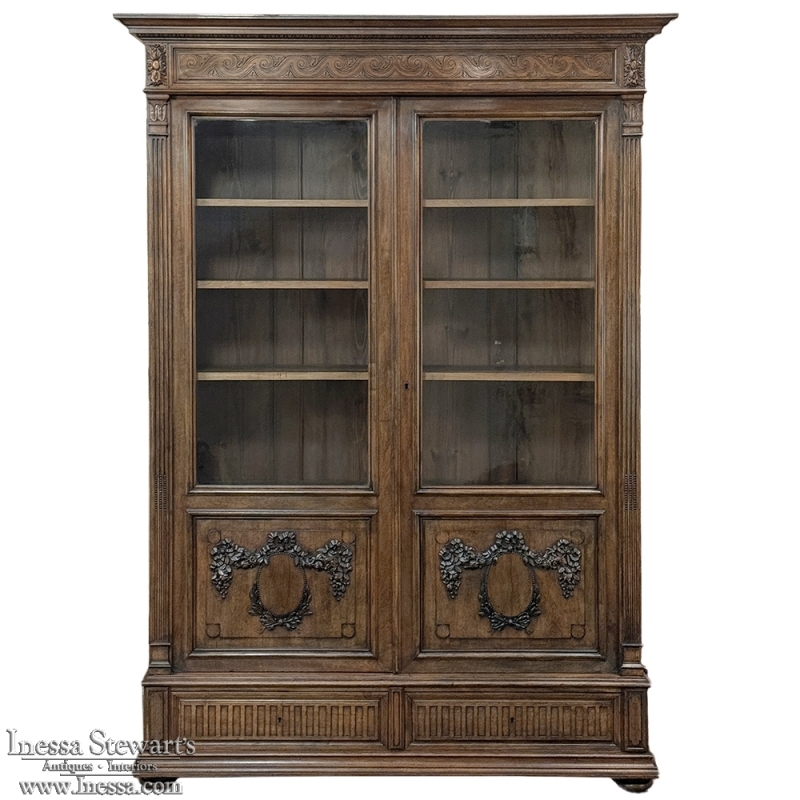 19th Century French Louis XVI Walnut Bookcase