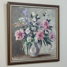 Framed Still Life Oil Painting on Canvas by G. Davoise