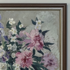 Framed Still Life Oil Painting on Canvas by G. Davoise