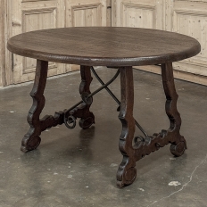 Antique Rustic Spanish Round Center Table